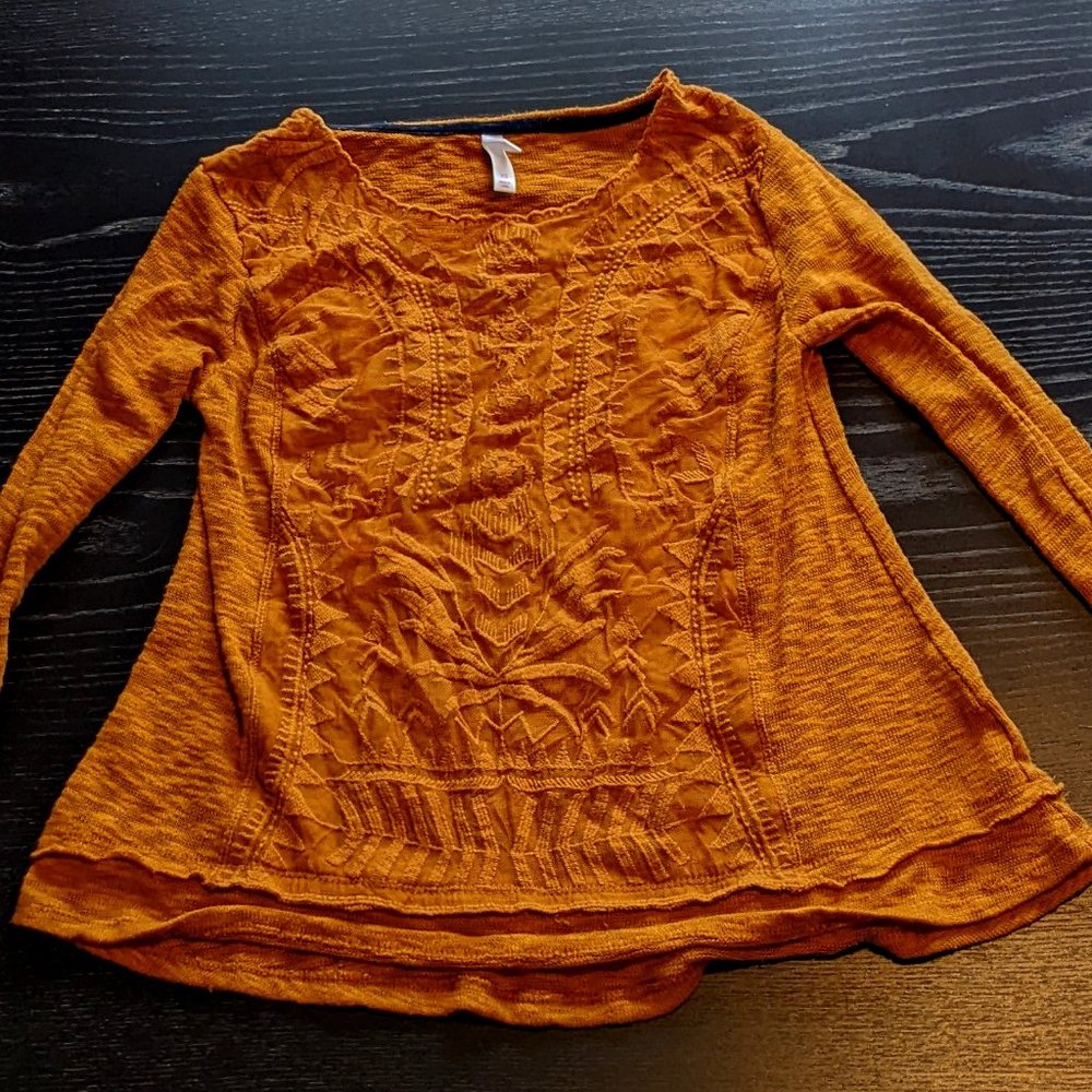Mustard Long Sleeved See-through Shirt